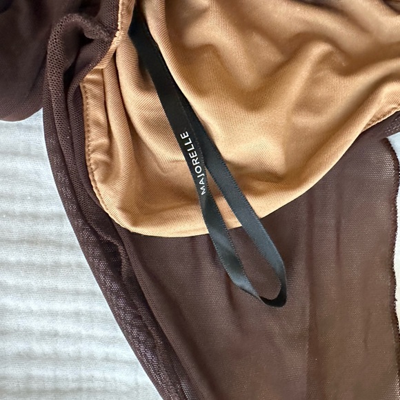 Majorelle brown mesh tie top - Picture 4 of 5